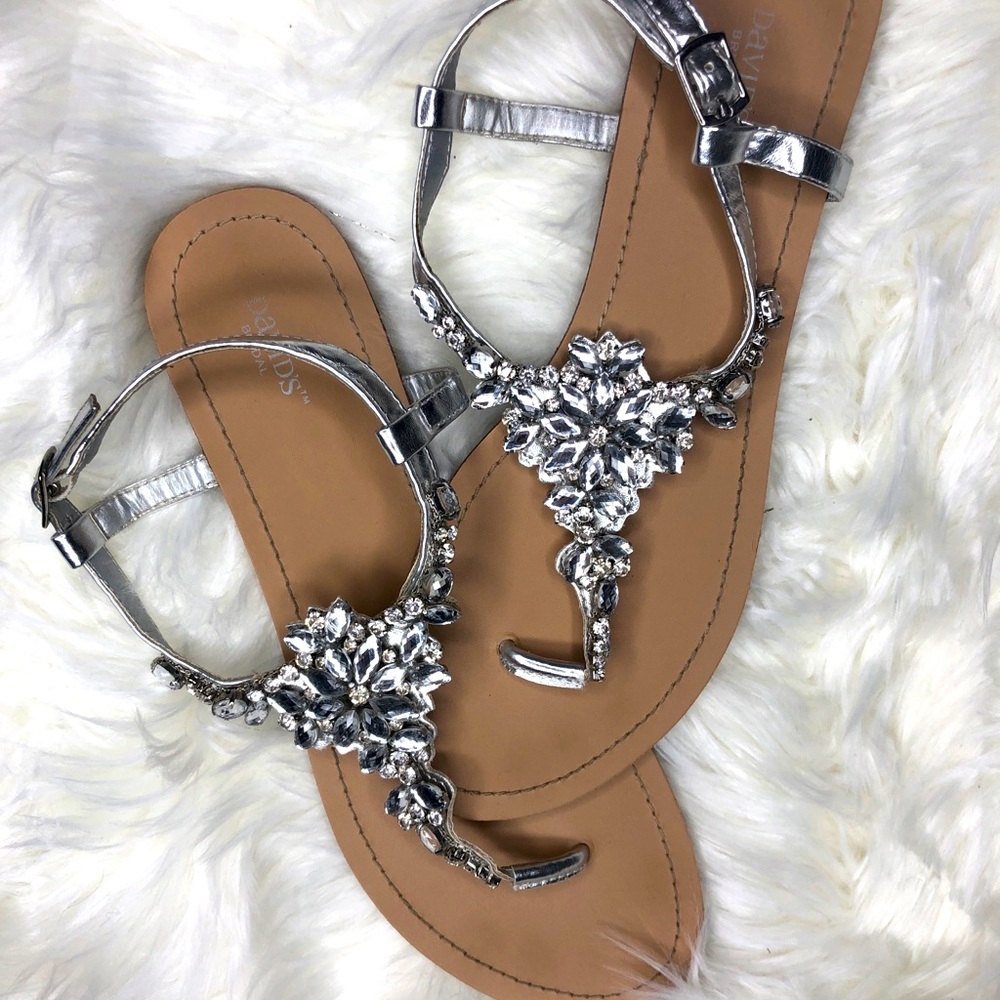 David’s Bridal Jeweled T Strap Sandal Gemma